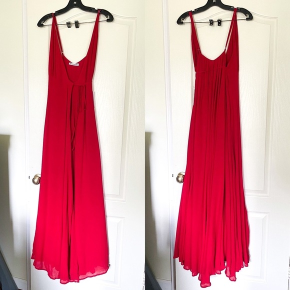 Reformation Dress Callalily Wrap Backless Slit Maxi Red Lipstick 2 NWT - Picture 2 of 12